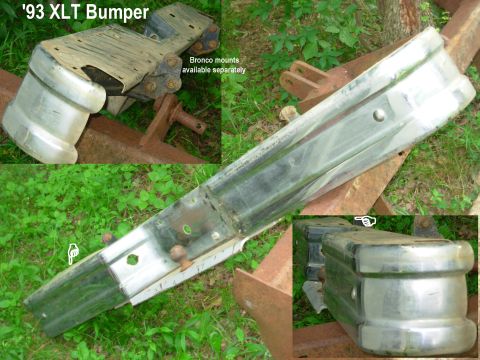 1983 Ford Bronco - SOLD Rear Bumper from my '93 Bronco XLT body donor Note slight upward twist at L end. Tiny ding in center of R rear face barely visible. Ac…