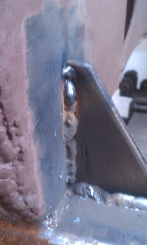 1979 Ford Bronco - This image shows a close-up view of welded metal, likely part of a vehicle frame or repair.