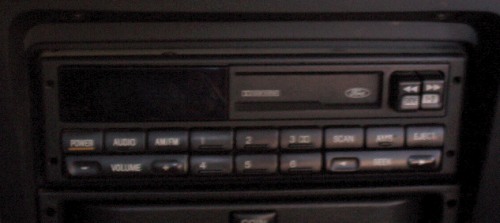 The factory radio. It's one of the best stock radios I've had the chance to listen to. Great sound IMO.
