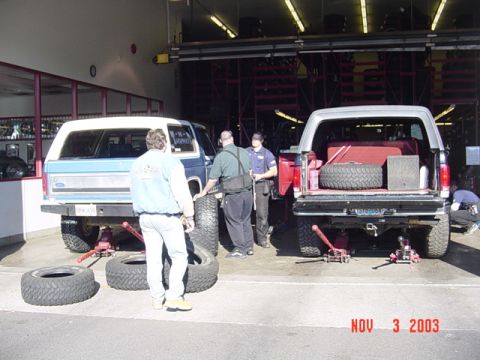 1989 Ford Bronco - We took over the tire shop..Todd for tires, me for a rotation