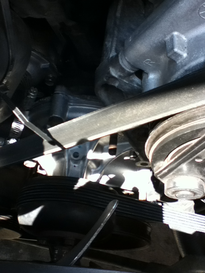 engine water pump, pulley, and belt assembly