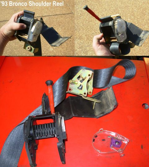 1994 Ford Crown Victoria - Shoulder Reel Disassembly IF THE IMAGE IS TOO SMALL, click it. Before removing the belt from the reel, mark it so it can be reinstalled in…
