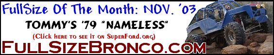 FullSizeBronco.com award banner: Tommy's '79 Nameless, November 2003