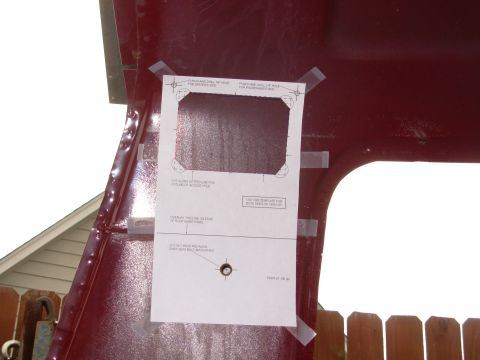 1983 Ford Bronco - Don't cut out the paper centers of the holes at the corners, or you won't be able to center-punch them. Tab the tape so it's easier to tran…
