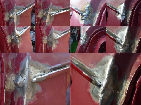 1983 Ford Bronco - I'll spare you hi-res pics of my gorilla welding, but I got the holes & cracks closed up with enough material to grind down RELATIVELY smoo…