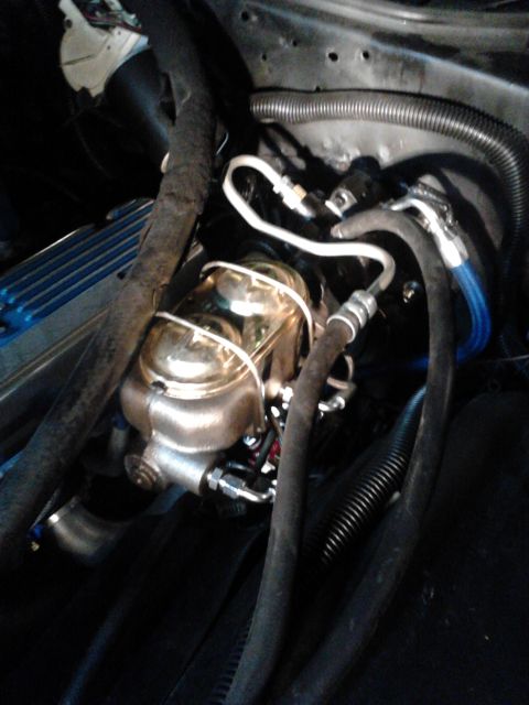 1979 Ford Ranchero - Corvette 1 1/8" MC attached to '93 Astro Van hydroboost unit. Custom bracket, hoses and pushrod were made for installation. Pic also shows…