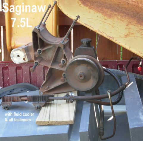 1983 Ford Bronco - SOLD 9-19 Saginaw Bracket & lines for 7.5L from '94 E350 The pump is only a core, so the pulley has been removed to make exchanging the pum…