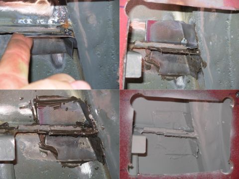 1983 Ford Bronco - Fit & glue the reinforcements. Once the adhesive ( JB-Kwik in this case) sets up, apply primer/sealer to the reinforced area.