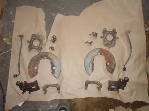 1999 Ford Taurus - These are the parts I got from the junk yard to accomplish my drum - disk brake conversion.