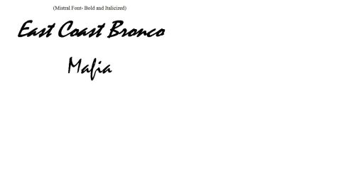 1982 Ford Bronco - Document with text 'East Coast Bronco Mafia' and Supermotors.net logo.