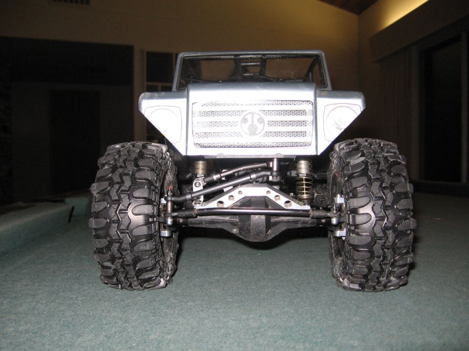 RC rock crawler front axle and large tires
