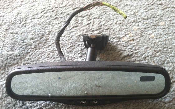 Interior rearview mirror with compass and temperature display