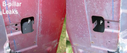 1983 Ford Bronco - I can't reach these with the seam sealer, but the indicated holes go out into the rear wheelwells. They're for the clips for the dome light…