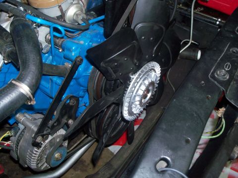 1979 Ford Ranchero - Cleaned and painted 7 blade radiator fan with newly installed fan clutch.