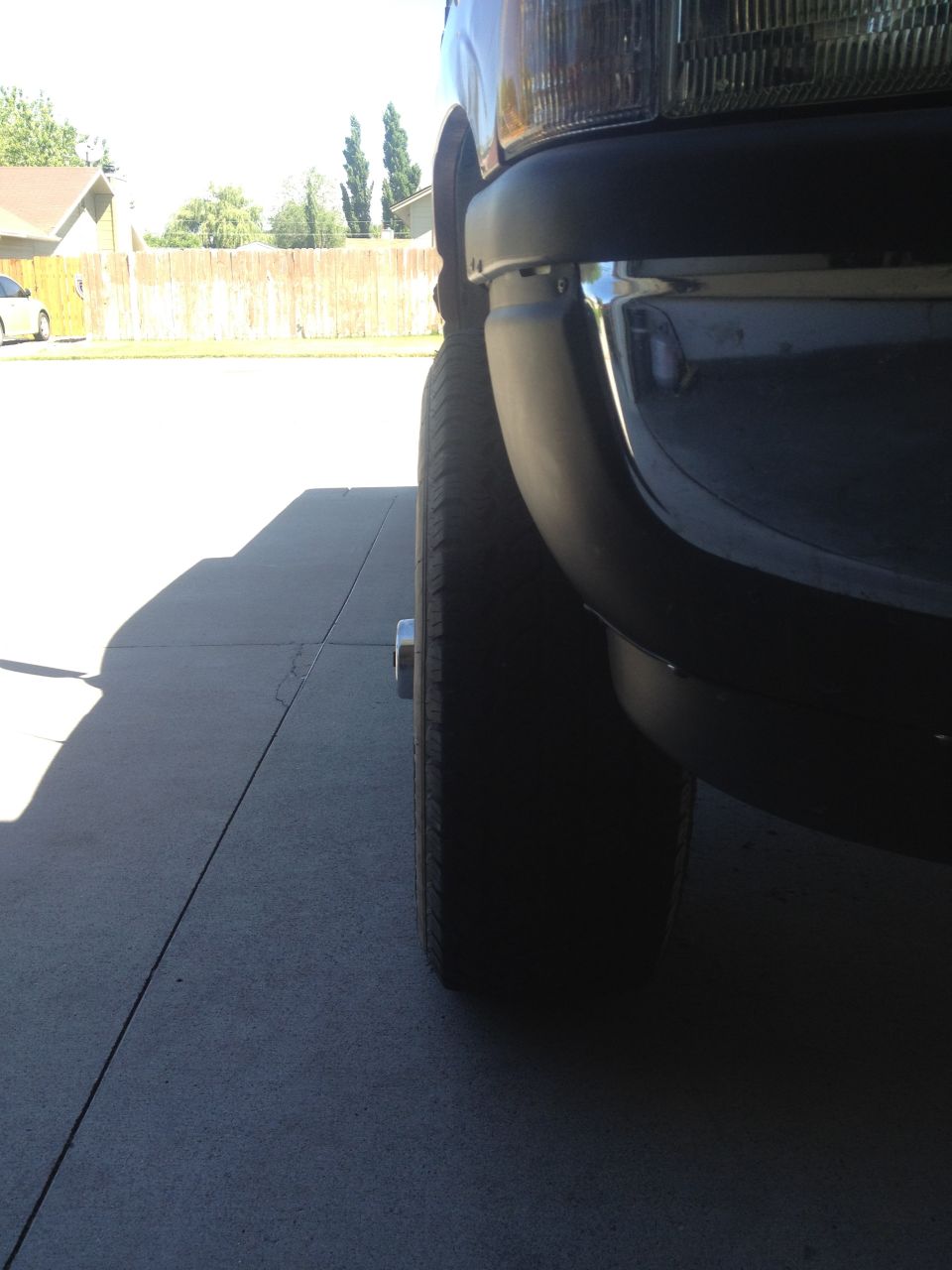 Hub distance outside of wheel/tire.
