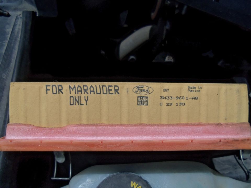 Air filter labeled "FOR MARAUDER ONLY" with Ford and Mann Filter logos