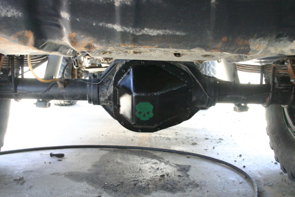 Rear differential with green skull decal