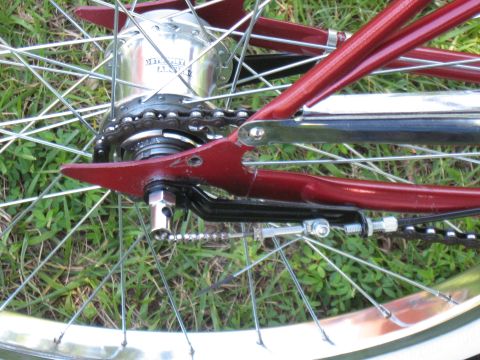1994 Ford Bronco - The rear hub of a bicycle, with its chain and spokes visible against a grassy background.