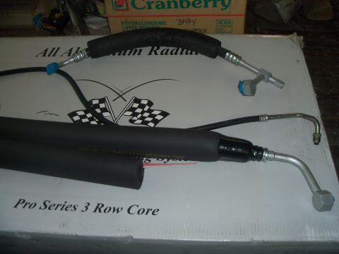 1979 Ford Ranchero - New rubber AC hoses installed to reconditioned factory ends, ready for installation. Smaller liquid line is OEM, just cleaned up. Installed…