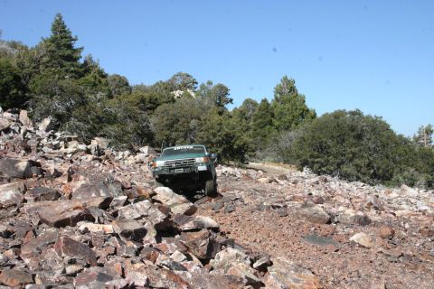 1991 Ford Bronco - This 1991 Ford Bronco is shown tackling a challenging off-road course.