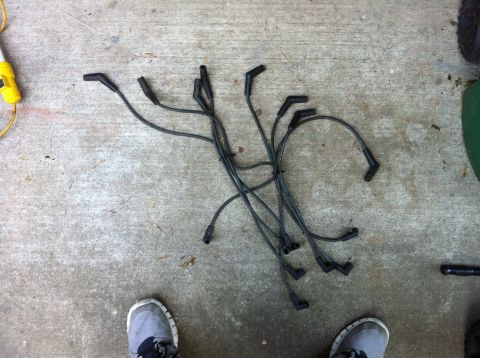 1992 Ford F-150 - Old wires out.