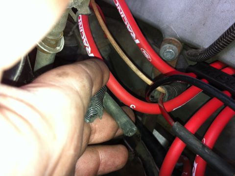 1992 Ford F-150 - This is supposed to go to the bottom of the TAB valve... Must have knocked it off. *Edit: This hose has actually been disconnected for at l…