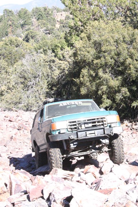1991 Ford Bronco - This 1991 Ford Bronco is navigating a rocky off-road trail.