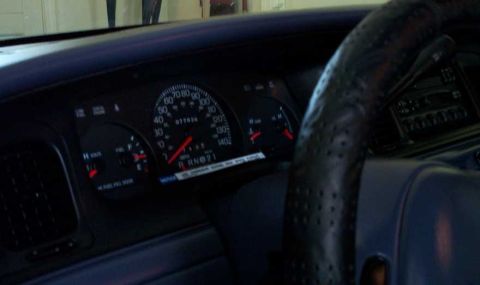 1998 Ford Crown Victoria - A "Notice:Use Overdrive During High Speed Pursuit" decal from a 9C1 Caprice.