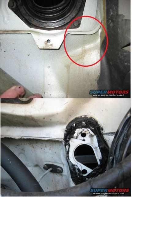 1992 Ford Bronco - firewall leak right below the panel that the steering shaft goes through.,