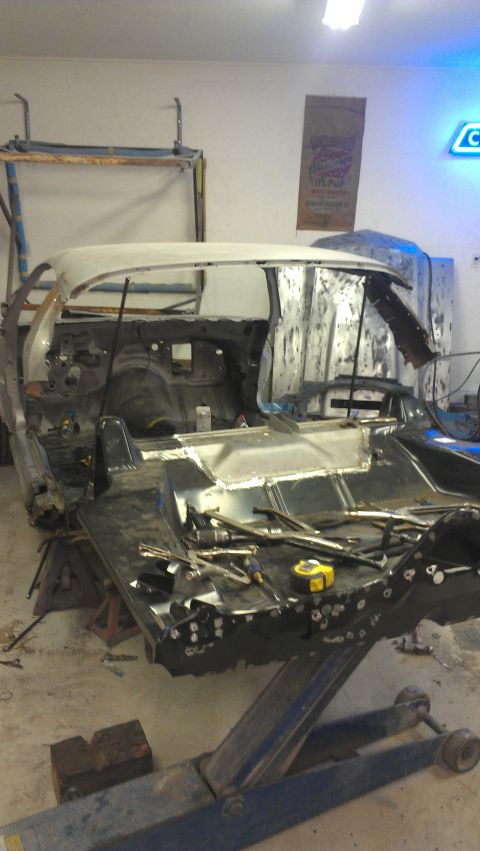 1970 Chevrolet Camaro - This vehicle is undergoing extensive bodywork and restoration in a workshop setting.
