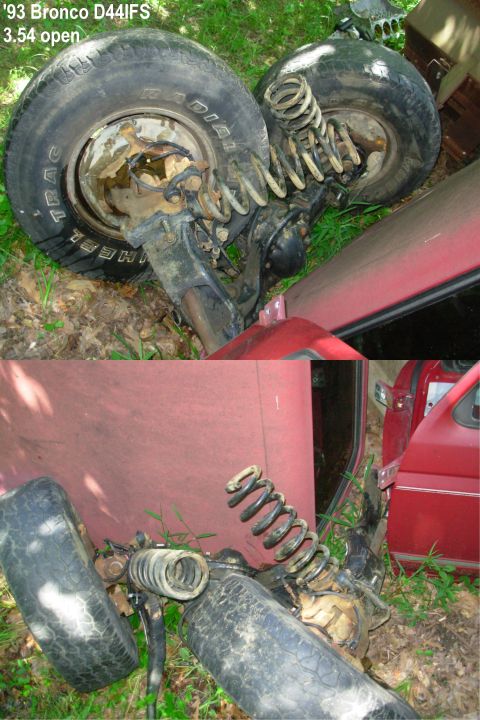 1983 Ford Bronco - '93 Bronco Dana 44IFS front axle with 4WABS, 3.54 gears, & open diff