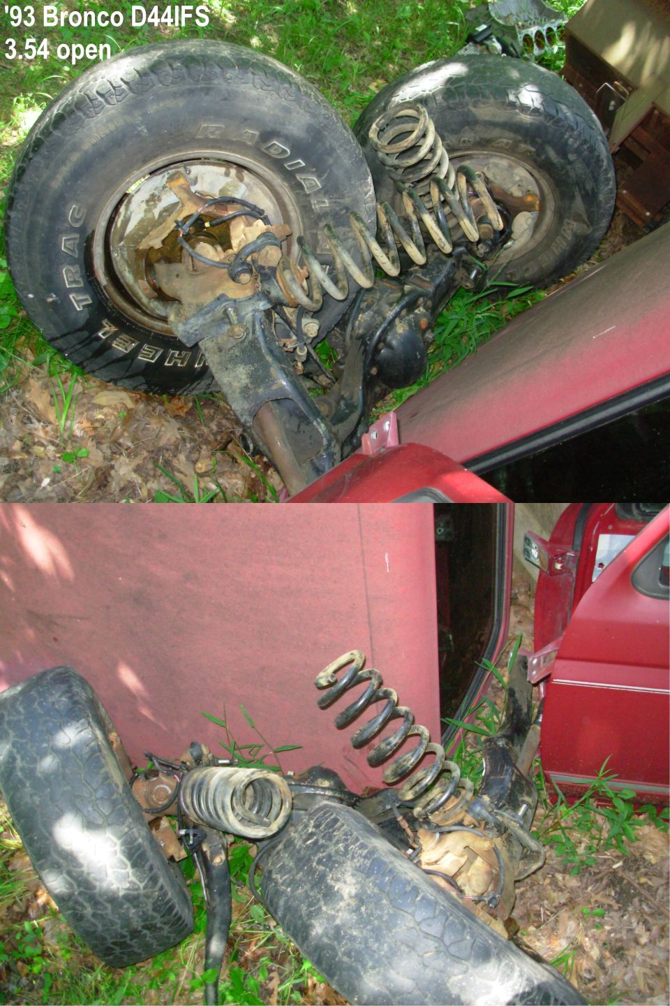 '93 Bronco Dana 44IFS front axle with 4WABS, 3.54 gears, & open diff