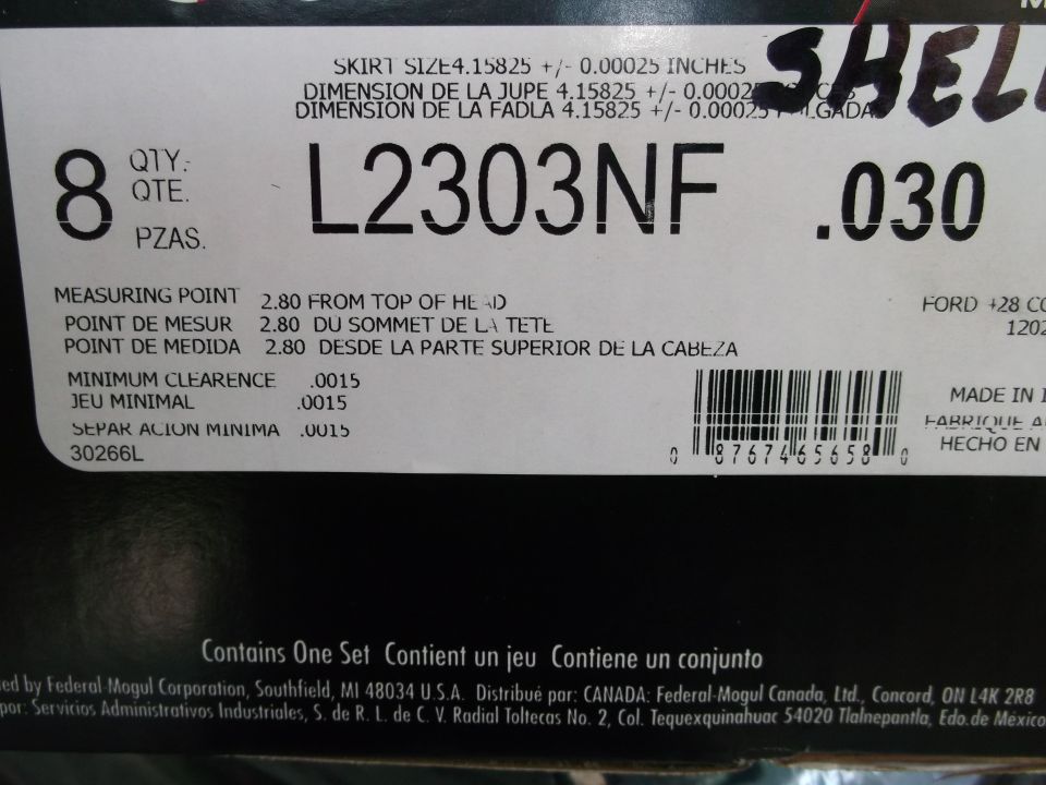 Part packaging with L2303NF and .030 labels