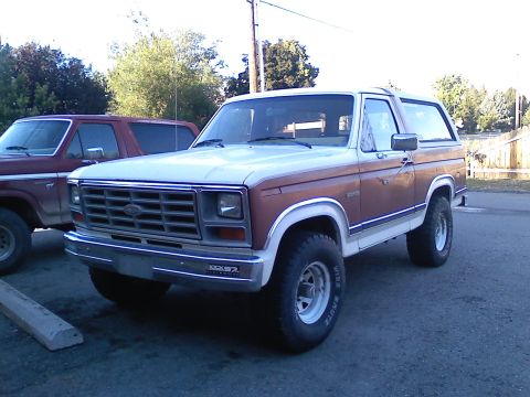 1981 Ford Bronco - This 1981 Ford Bronco features a two-tone paint scheme with woodgrain paneling and a white removable top.