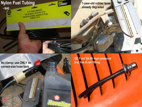 1983 Ford Bronco - Ford has been using hard nylon fuel tubing since the early 80s - I don't know why anyone is still using rubber, but I'm through with it. Mo…