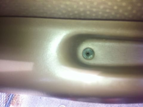 1996 Ford Bronco - Close-up of a vehicle's interior door panel, showing a screw and a watermark.