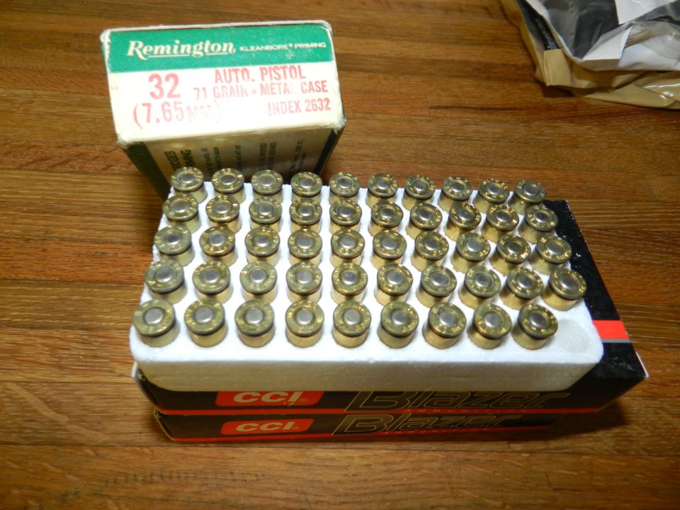 Box of Remington 32 Auto Pistol ammunition