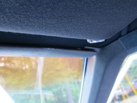 1991 Ford LTD Crown Victoria - Interior view of a car's headliner and A-pillar, with trees and sky visible through the window.