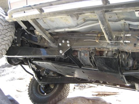 1996 Ford Bronco - Custom suspension and skid plates installed on the underbody of a 1996 Ford Bronco.