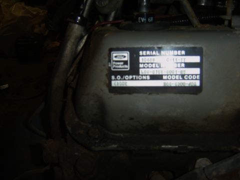 1982 Mercury Zephyr - Engine with a "Power Products" sticker showing serial number 10408 and model information, dated C-11-77.
