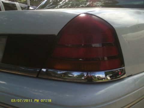 1998 Ford Crown Victoria - tinted tail light details, I used 35% window tint , it gives it that "is it really tinted?" look up close. at night it looks stoc…