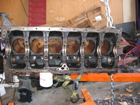 1981 Ford Bronco - Pistons and crank removed. Ready for the shop.