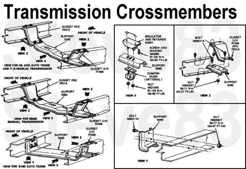 1983 Ford Bronco - Transmission Crossmembers '87-97 Apparently, '93-95 Lightnings use an extra "bridge" between the crossmember & the mount. [url=ht…