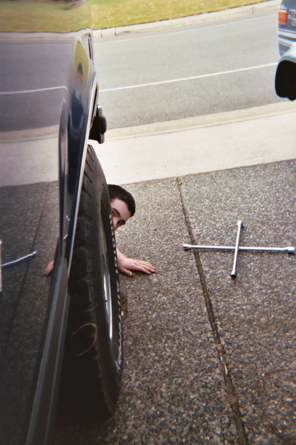 *sigh* still under the truck.