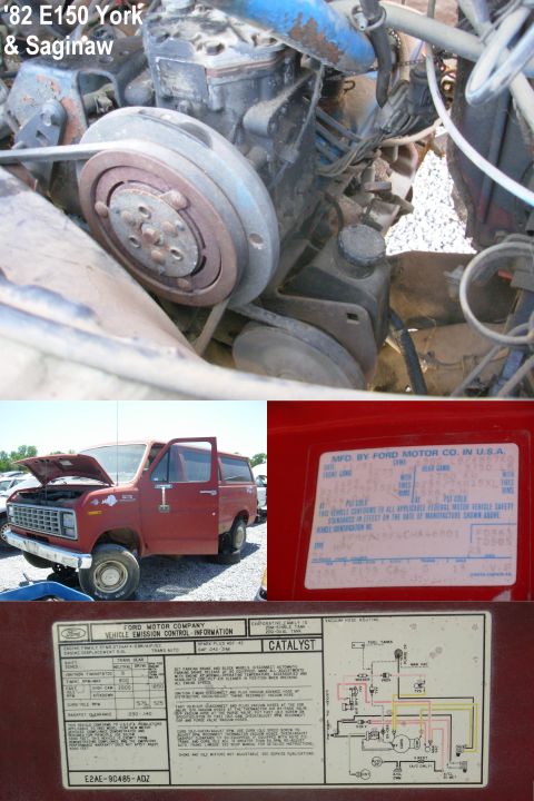 1983 Ford Bronco - York A/C compressor & Saginaw power steering pump on an '82 E150 302ci