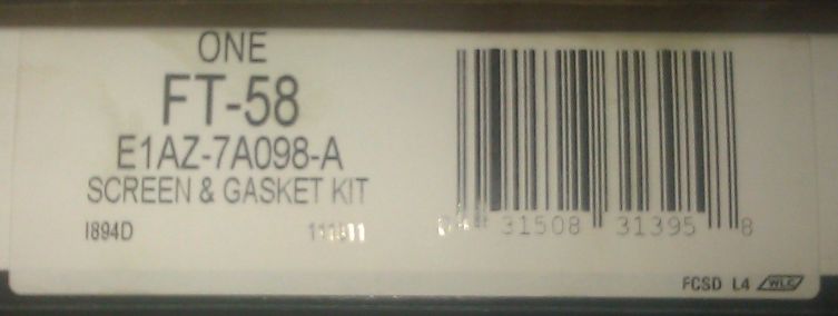 Screen and gasket kit part box with part number FT-58