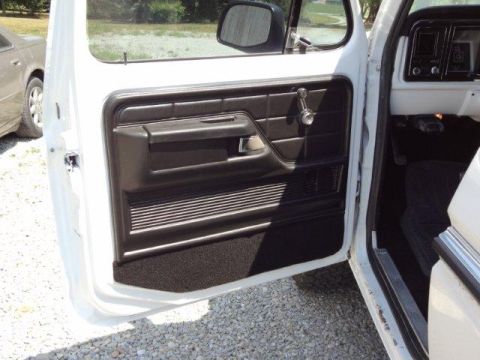 1978 Ford Bronco - The interior of a 1978 Ford Bronco, showing the door panel and dashboard details.