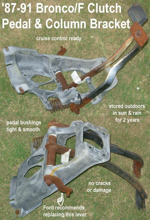 1983 Ford Bronco - SOLD Clutch Pedal Assembly for '87-91 IF THE IMAGE IS TOO SMALL, click it. For more info on replacing the lever, read these captions: [url=…