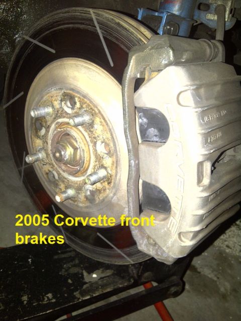 1995 Ford Probe - Front brake assembly from a 2005 Corvette shown in detail.