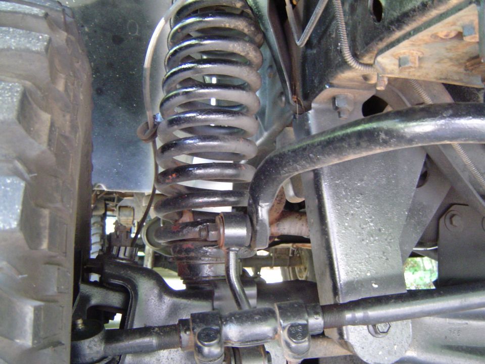 Front suspension components with coil spring and sway bar